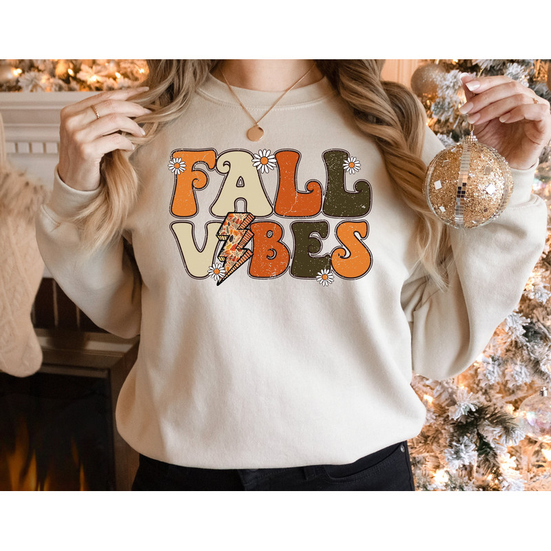 Fall Vibes Sweatshirt, Pumpkin Shirt, Funny Thanksgiving Shirt, Thanksgiving Fall Shirt, Autumn Shirt, Turkey Shirt, Cute Fall Shirt.jpg