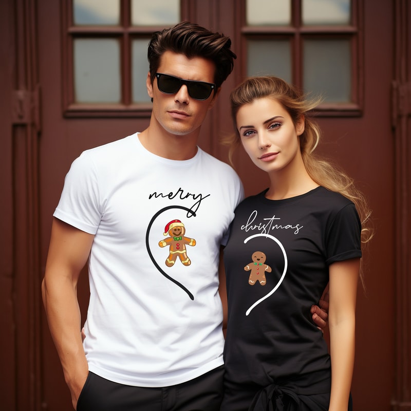 Gingerbread Couple Christmas T-Shirt, Christmas Honeymoon Shirt, Wife Husband Xmas Trip Shirt, Wifey Hubby Christmas Party Sweatshirt.jpg
