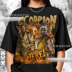 scorpion mortal kombat 1 90s shirt, bootleg movie fighting games vintage y2k sweatshirt