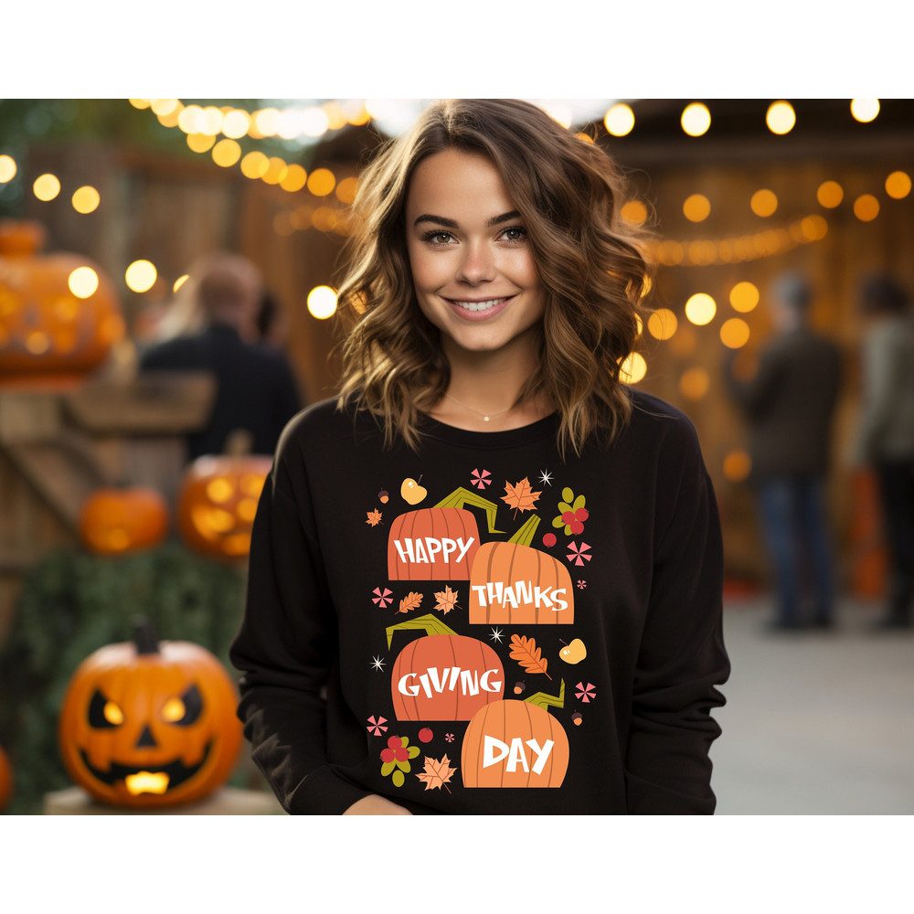 Happy Thanksgiving Shirt, Thanksgiving Gift, Cute Fall Shirt, Fall Gifts for Women, Autumn Leaves Shirt, Turkey Day Shirt, Cute Pumpkin Tee 1.jpg