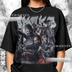 smoke mortal kombat 1 90s shirt, bootleg movie fighting games vintage y2k sweatshirt