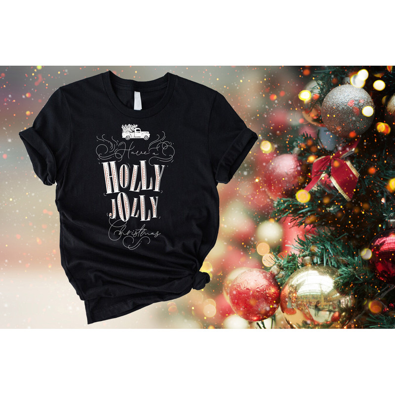 Holly Jolly Vibes Shirt, Vintage Groovy Holly Jolly Vibes Shirt, Christmas shirt for women, Christmas Sweatshirt, Retro Christmas Sweatshirt 1.jpg