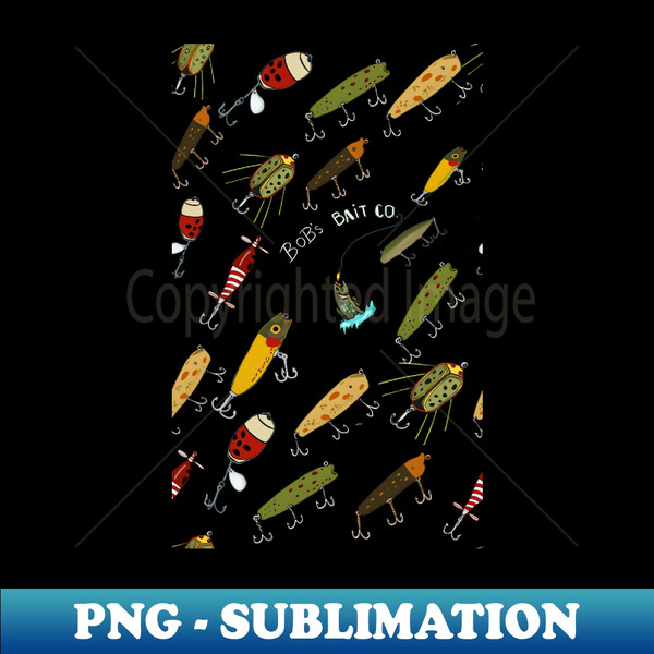 Vintage Fishing Lures - Signature Sublimation PNG File - Unl