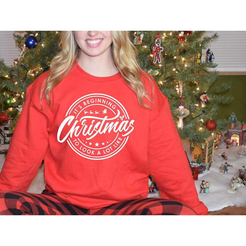It's Beginning To Look A Lot Like Christmas Sweatshirt, Funny Christmas Sweater, Christmas Hoodie, Christmas Shirt For Women, Holiday Hoodie.jpg