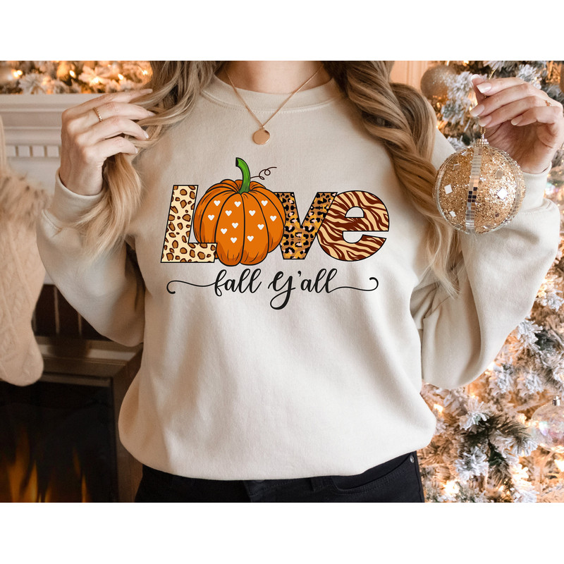 Love Fall Y'All Shirt, Hello Pumpkin, Fall Vibes, Peace Love Thanksgiving, Family Thanksgiving Shirt, Leopard Print Fall Tee, , Thankful Tee.jpg