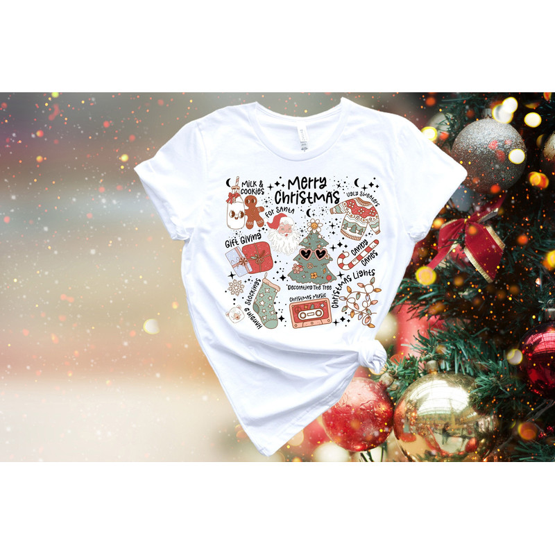 Merry Christmas Sweatshirt, Tis The Season Shirt, Cookies and Milk Shirt, Winter Vibes Sweatshirt, Christmas Vibes Shirt, Christmas Doodles.jpg