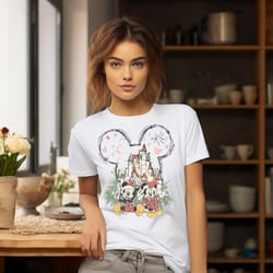 mickey and minnie christmas watercolor shirt, disney castle xmas sweatshirt, disney family christmas shirt, disneyland c