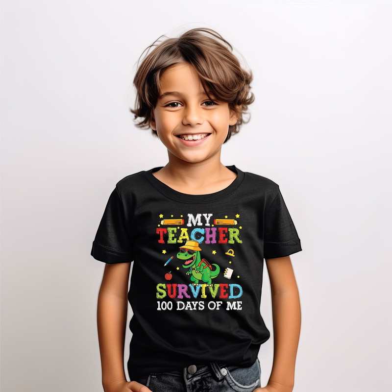 My Teacher Survived 100 Days Of Me Shirt, 100 Magical Days, 100 Days Of School, Teacher Life Shirt, Teacher Appreciation Gift Shirts.jpg