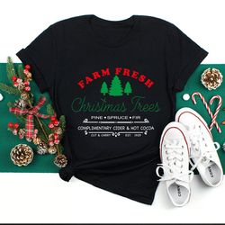 christmas tees - farm fresh trees christmas shirt - christmas shirts - women's christmas tees - holiday tees - christmas