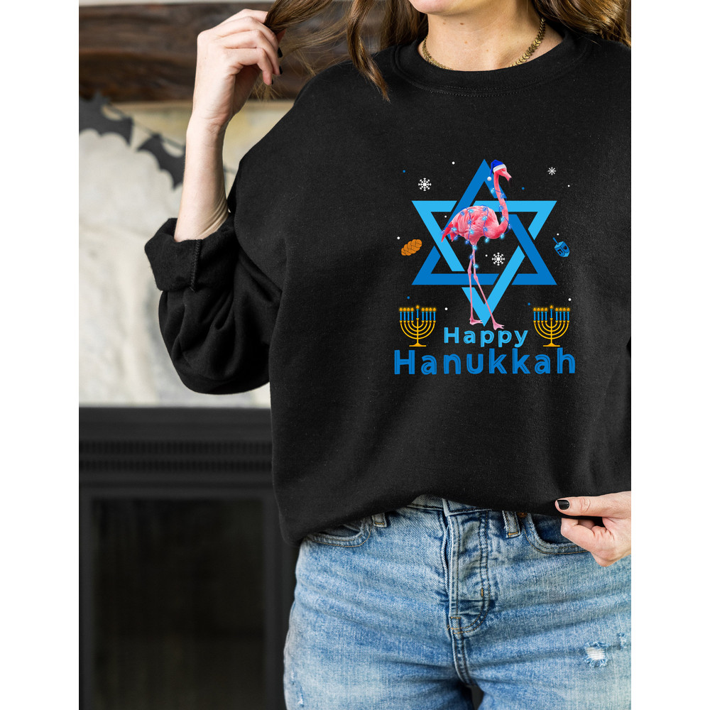 Happy Hanukkah Sweat, Hanukkah Hoodie, Dreidel Graphic Tees, Kids Hanukkah Sweater, Candle Lights Family Sweats, Chanukah Holiday Gifts.jpg