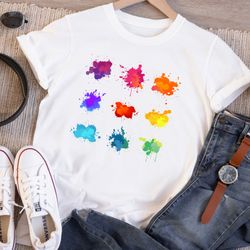 paint splatter shirts, paint streak blob shirt, paint splatter tees, painted splatter clothes, paint splatter  art shirt