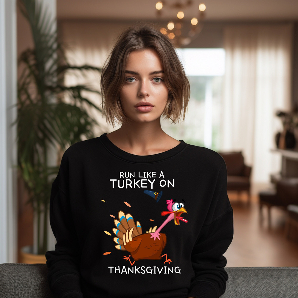 Run Like A Turkey Shirt, Women Fall Shirt, Funny Thanksgiving Shirt, Fall Leaves Shirt, Thanksgiving Dinner Shirt, Pumpkin Shirt, Turkey Day.jpg
