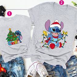 disney stitch christmas shirt, christmas tee, disney lilo stitch shirt, disney vacation shirt, disneyland trip shirt, sa
