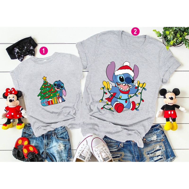 Disney Stitch Christmas Shirt, Christmas Tee, Disney Lilo Stitch Shirt, Disney Vacation Shirt, Disneyland Trip Shirt, Santa Stitch, Xmas Tee.jpg