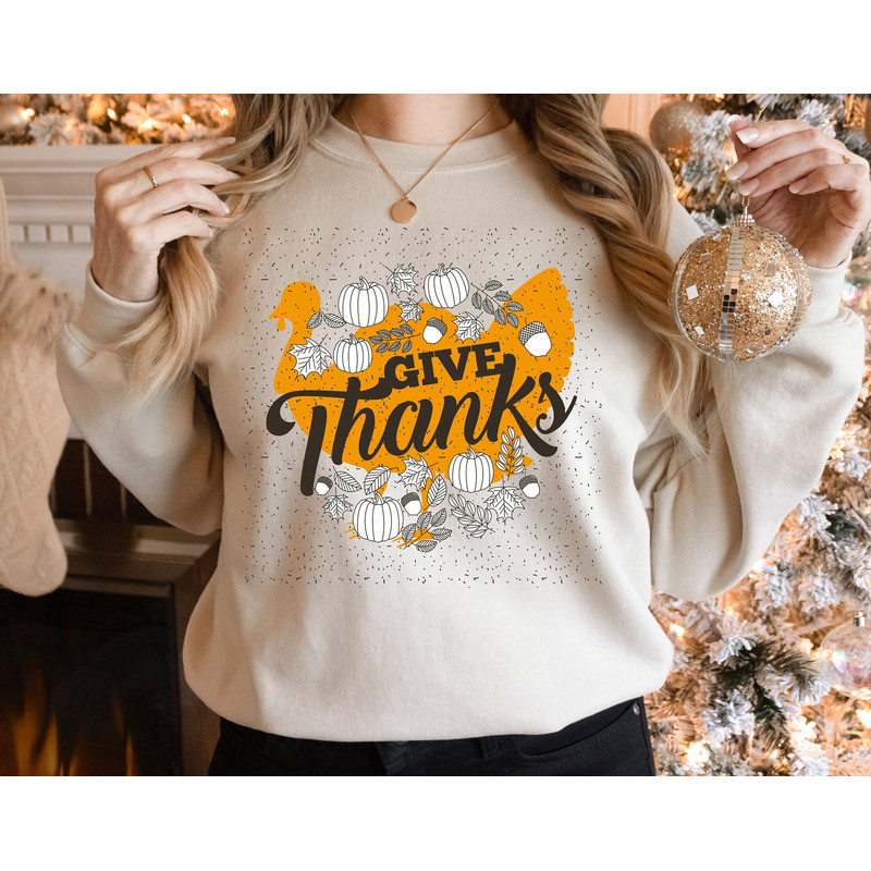 Thanksgiving Dinner Shirt, Give Thanks Shirt, Women Fall Shirt, Happy Thanksgiving Gift, Fall Leaves, Pumpkin Shirt, Turkey Day, Fall Tee.jpg