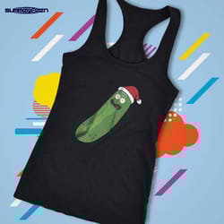 rick and morty christmas hat pickle rick women&8217s tank top racerback