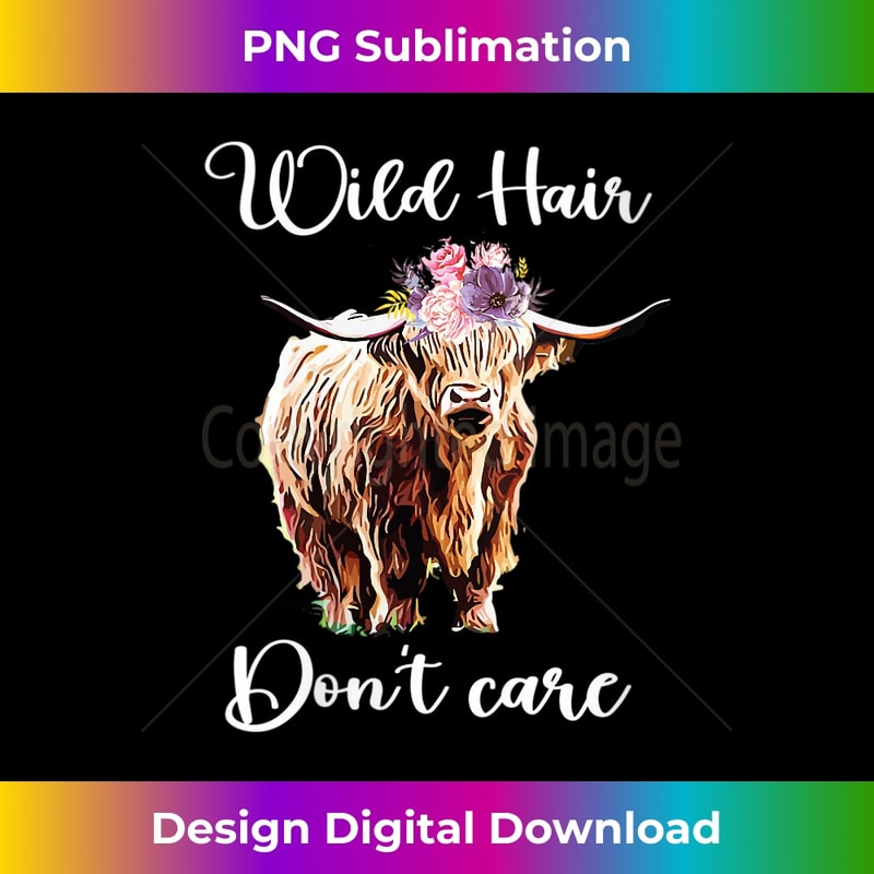 IN-20231127-8878_Womens Wild Hair Don't Care Funny Highland Cow Flower V-Neck 3524.jpg