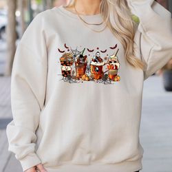 skeleton coffee cups hoodie, coffee cups sweatshirt, skull coffee cup sweatshirt, skeleton halloween hoodie, coffee love