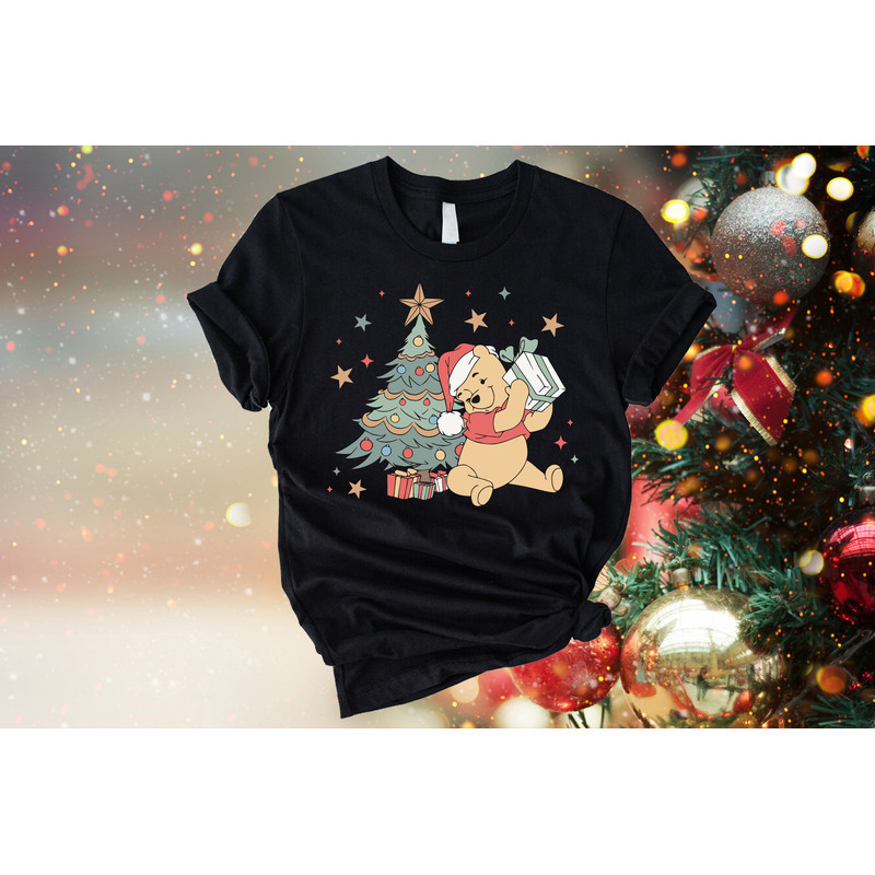 Winnie The Pooh Christmas Tree Shirt, Disney Pooh Bear Christmas Sweatshirt, Disney Kids Christmas Gift Shirt, Winnie The Pooh Holiday Shirt.jpg