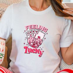 valentine day vegas trip shirt, feeling lucky valentine shirt, feeling lucky dice valentines day t-shirt, retro couple f