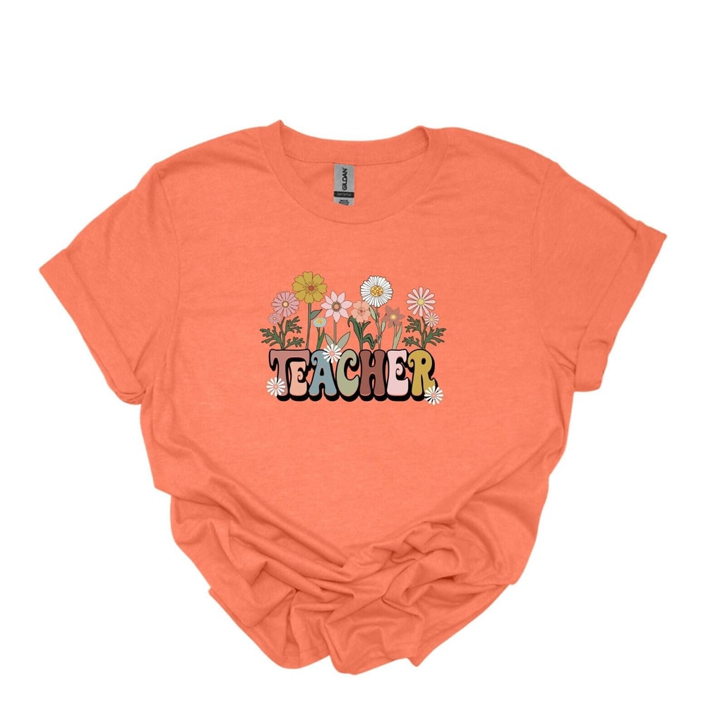 Wildflower Teacher Shirt, Custom Teacher T-Shirt, Teacher T-Shirt For Her, Gift for Teacher, Cute Teacher Tee, Groovy Teacher Shirt.jpg