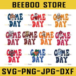 Game Day Bundle, Cute Football Svg, Scalloped Football Bundle, NCAA Sport Svg, NCAA Svg, Digital Download