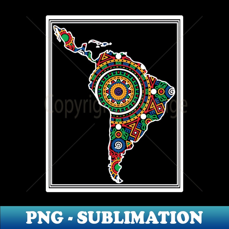 LATIN SOUTH AMERICA DECORATED MAP - linework - Premium Subli | Inspire ...