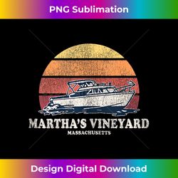 Martha's Vineyard MA Vintage Boating 70s Retro Boat Design Tank Top - Minimalist Sublimation Digital File - Animate Your Creative Concepts