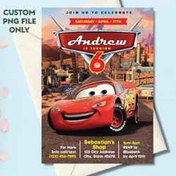 personalized file cars invitation instant download | lightning mcqueen invitation birthday | printable download | cake