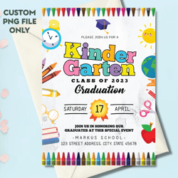 personalized file kindergarten graduation invitation, pre k graduation invitation preschool, digital editable printable,
