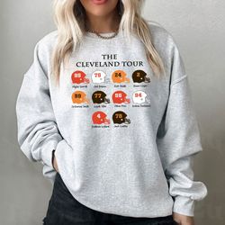 cleveland football tour sweatshirt football sweatshirts, cleveland sweatshirts, football crewnecks,  football fan gifts,