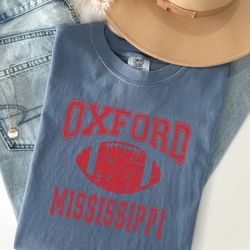oxford mississippi ole miss rebels football shirt for women, comfort colors football shirt 1