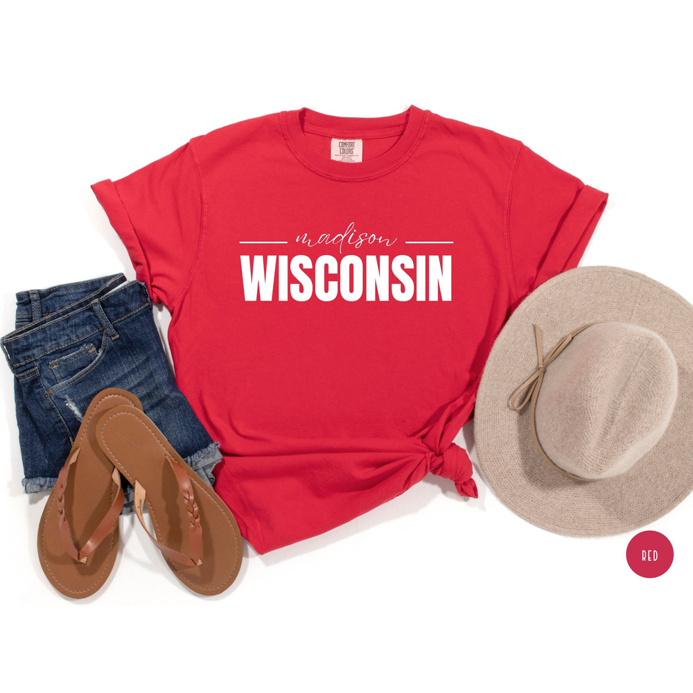 Wisconsin Badgers Shirt, Madison Wisconsin Tailgate Apparel, U of Wisconsin Clothing Gift, University of Wisconsin TShirt, Badger T-Shirt.jpg