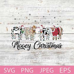 christmas cows svg, cows bundle, western mooey christmas, retro cowboy cow, cow light christmas, holstein cow, highland