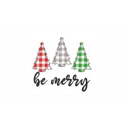 Christmas Trees machine Embroidery Design. 4 Sizes. Be Merry Embroidery Design