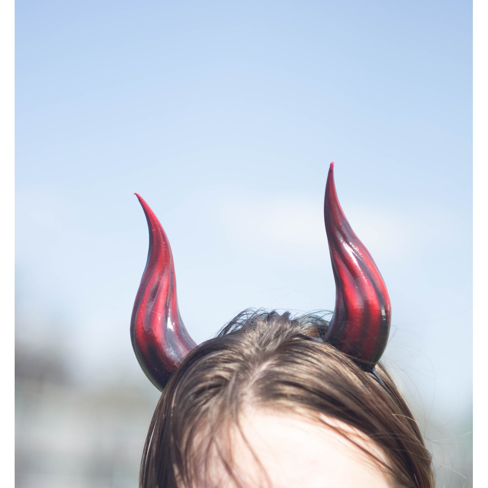 Small Devil Horns Lightweight 3d Printed Headset Accessories Realistic Fantasy Cosplay Red Demon Horns 3