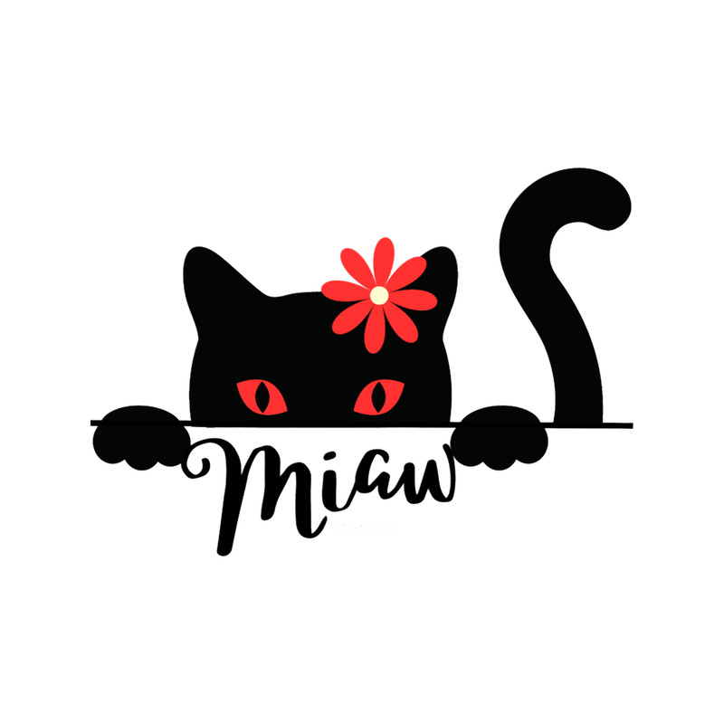 Cat Miaw Lover Cute Black Cats Lovers Funny kitty .png
