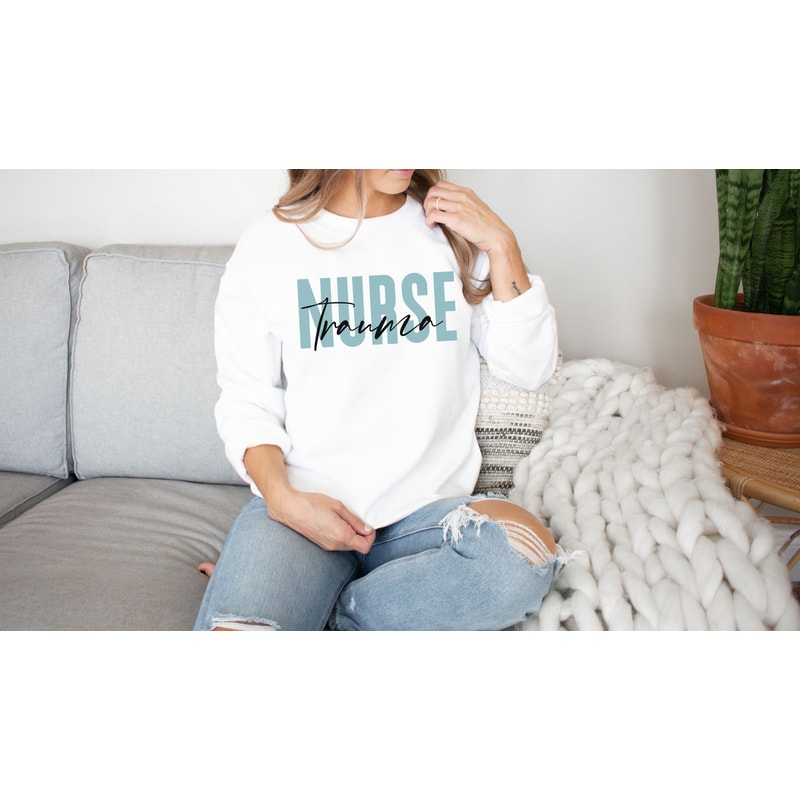 Trauma Nurse Sweatshirt Trauma Nurse Gift Emergency Nurse Gift for ER Nurse Trauma Nurse Sweater Gift for Trauma Nurse RN Future Nurse Gift.jpg
