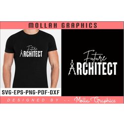 future architect typography and t shirt design and groovy