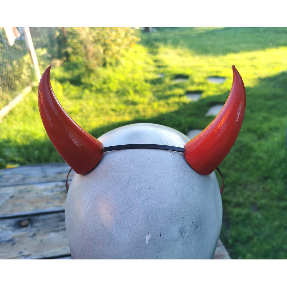 Red Devil Horns Lightweight 3d Printed Headset Accessories Realistic Fantasy Cosplay Red Demon Horns