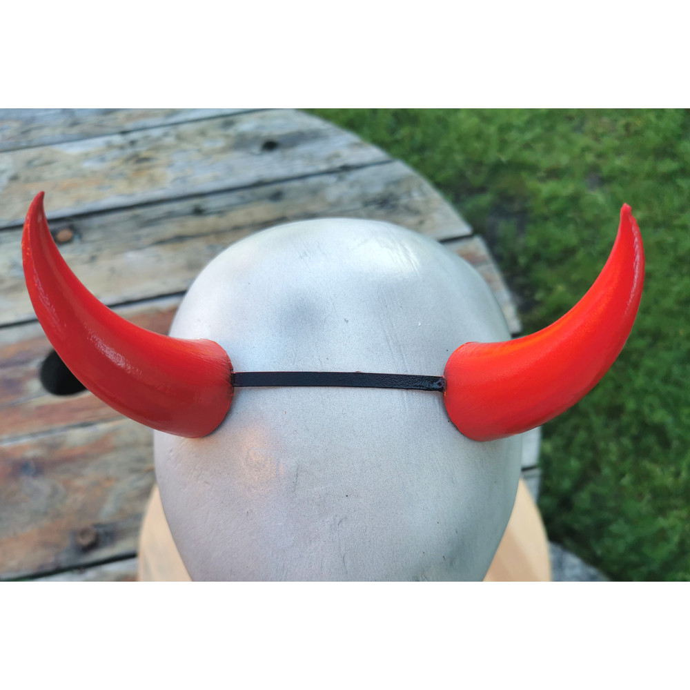 Red Devil Horns Lightweight 3d Printed Headset Accessories Realistic Fantasy Cosplay Red Demon Horns
