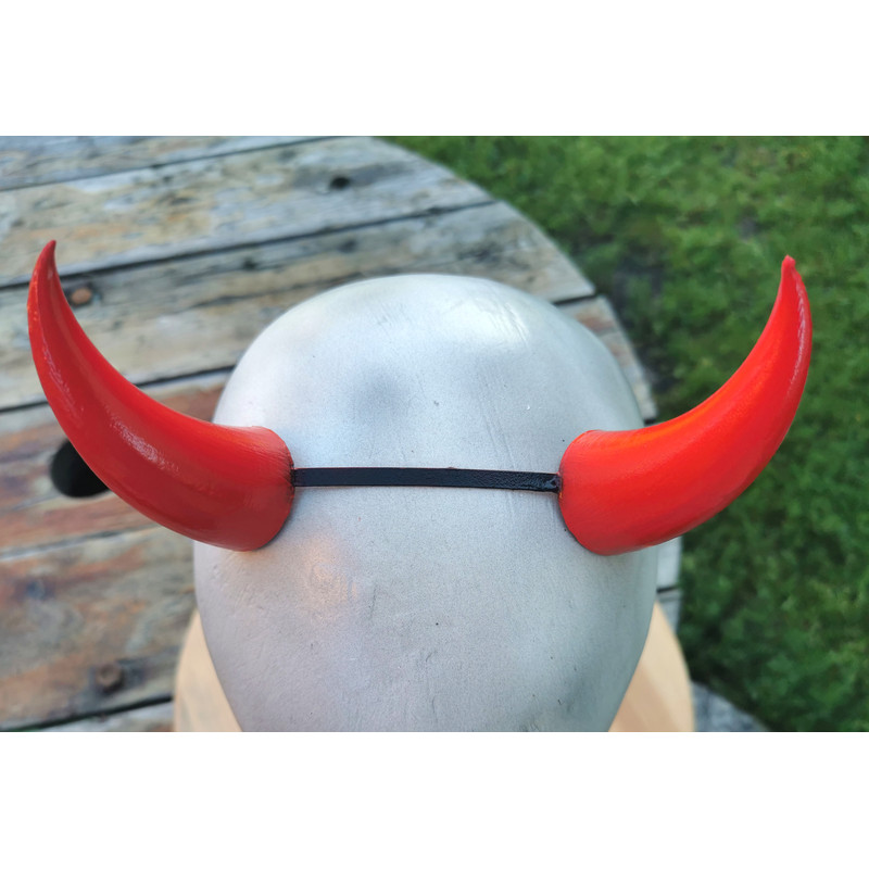 Red Devil Horns Lightweight 3d Printed Headset Accessories Realistic Fantasy Cosplay Red Demon Horns