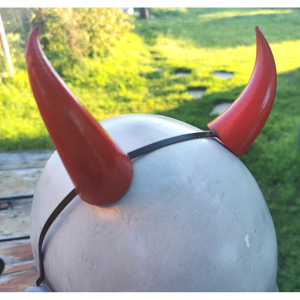 Red Devil Horns Lightweight 3d Printed Headset Accessories Realistic Fantasy Cosplay Red Demon Horns