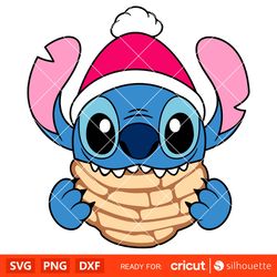 Christmas Stitch Concha Svg, Christmas Svg, Lilo & Stitch Svg, Disney Svg, Cricut, Silhouette Vector Cut File