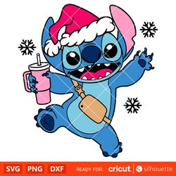 Christmas Stitch Stanley Tumbler Inspired Svg, Christmas Svg, Lilo & Stitch Svg, Disney Svg