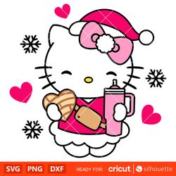 Christmas Hello Kitty Concha Svg, Christmas Svg, Sanrio Christmas Svg, Kawaii Svg, Cricut, Silhouette Vector Cut File