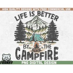 camping sublimation png | live is better by the campfire png | camping shirt png | retro camping design | adventure shir