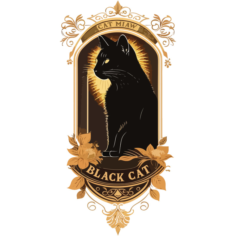 cat miaw vintage style Premium .png