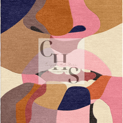 multicolor face print rectangle carpet nz wool area rug for living room, kitchen, dining,drawing room,play room