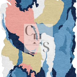 multicolor area rug irregular shape high-quality carpet for stylish home decor - perfect for living room, bedroom